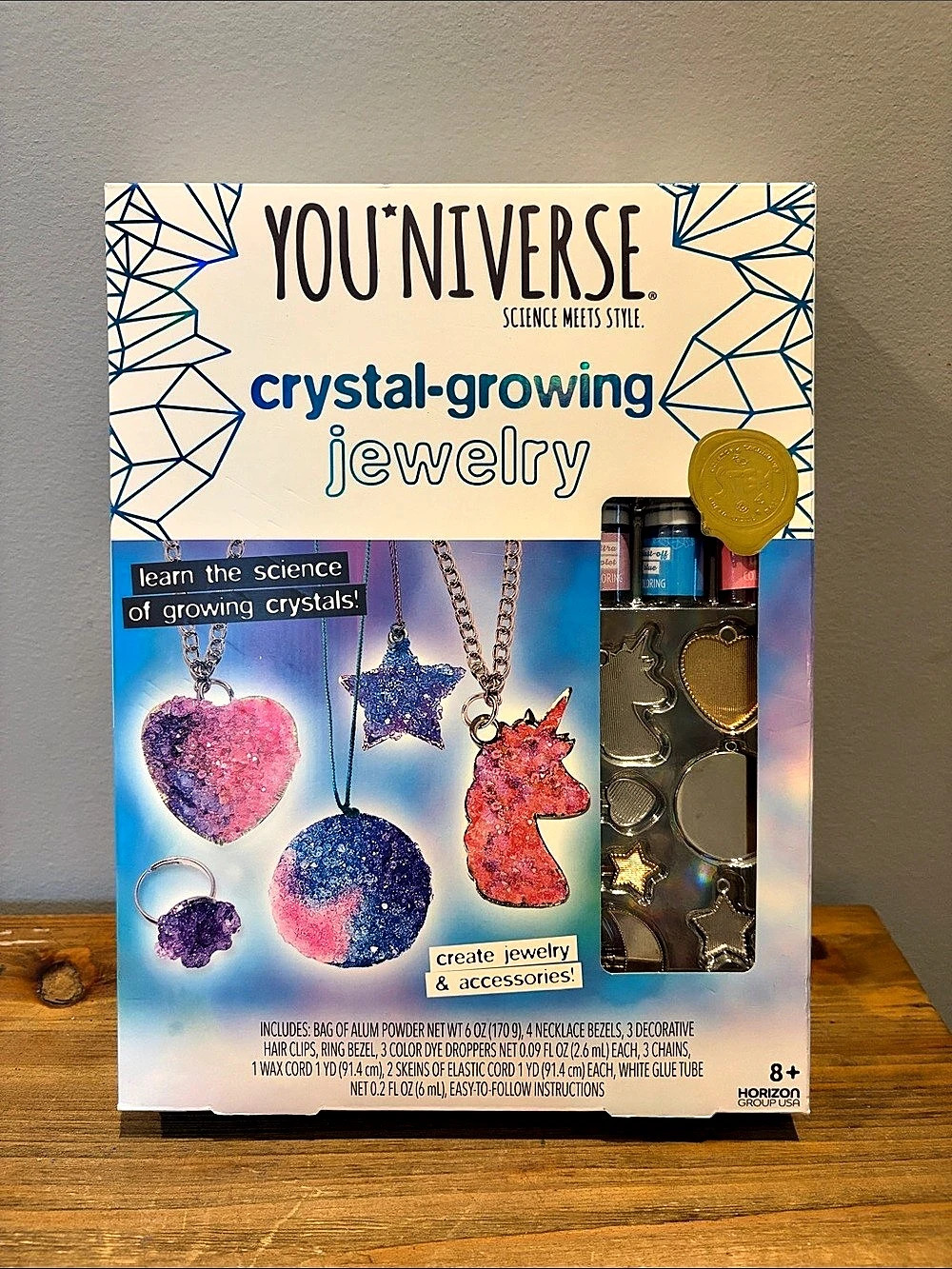 YouNiverse Crystal-Growing Jewelry Kit NWT
